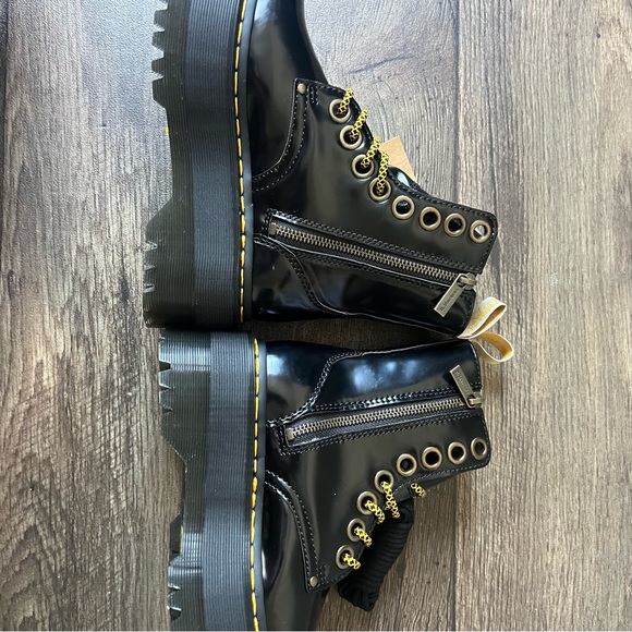 Dr Martens Vegan Jadon Max Combat Platform Boots Black Size 6 NEW - Picture 6 of 10